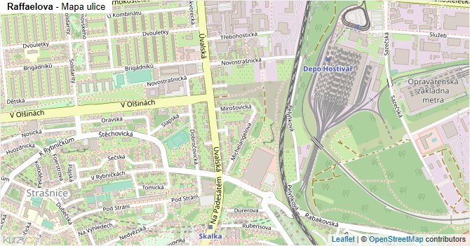 Raffaelova - mapa ulice