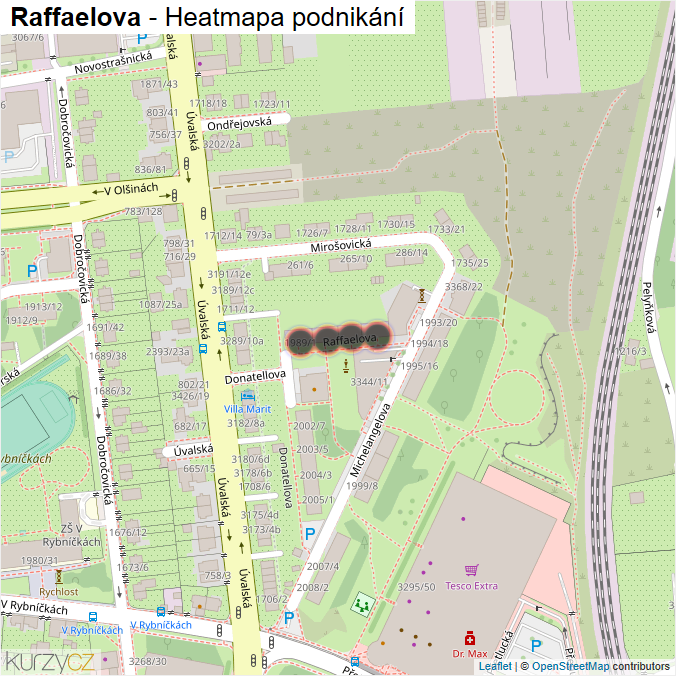 Mapa Raffaelova - Firmy v ulici.
