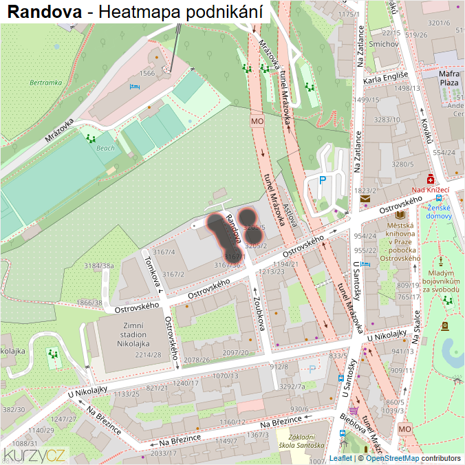 Mapa Randova - Firmy v ulici.