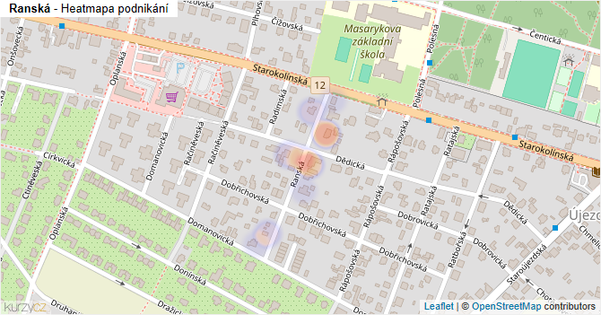 Ranská - mapa podnikání