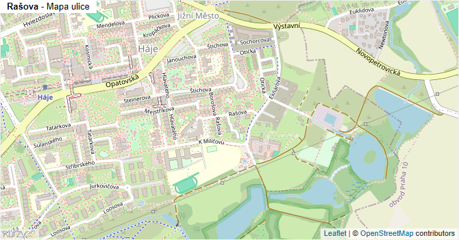 Rašova - mapa ulice