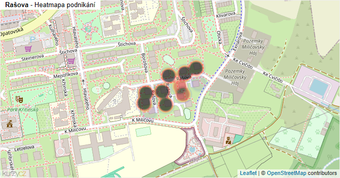 Rašova - mapa podnikání
