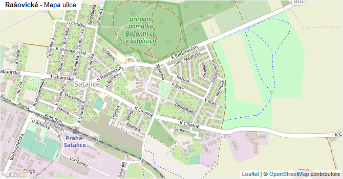 Rašovická - mapa ulice