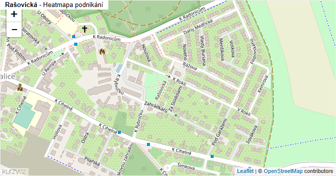Rašovická - mapa podnikání