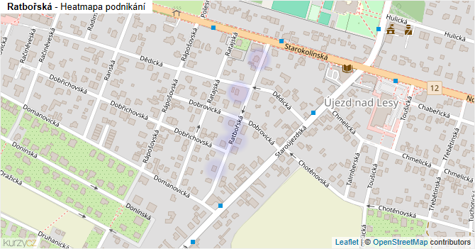 Ratbořská - mapa podnikání