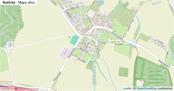 Ražická - mapa ulice