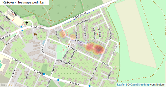 Rážova - mapa podnikání