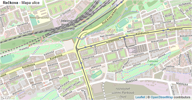 Rečkova - mapa ulice