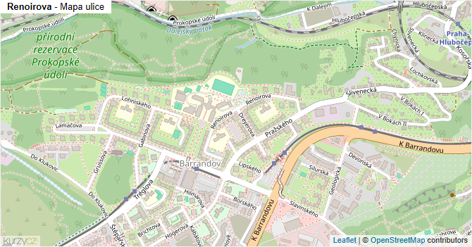 Renoirova - mapa ulice