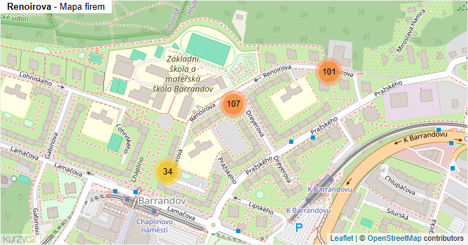 Renoirova - mapa firem