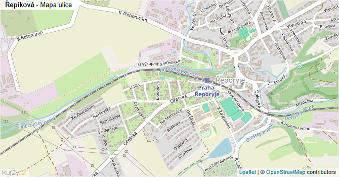 Řepíková - mapa ulice