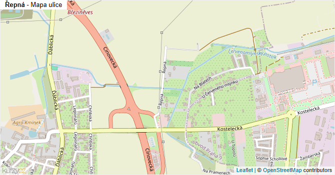 Řepná - mapa ulice