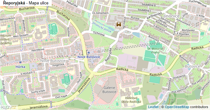 Řeporyjská - mapa ulice