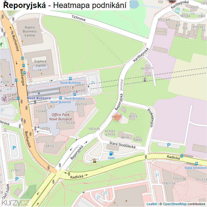 Mapa Řeporyjská - Firmy v ulici.