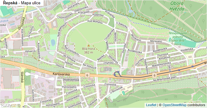Řepská - mapa ulice