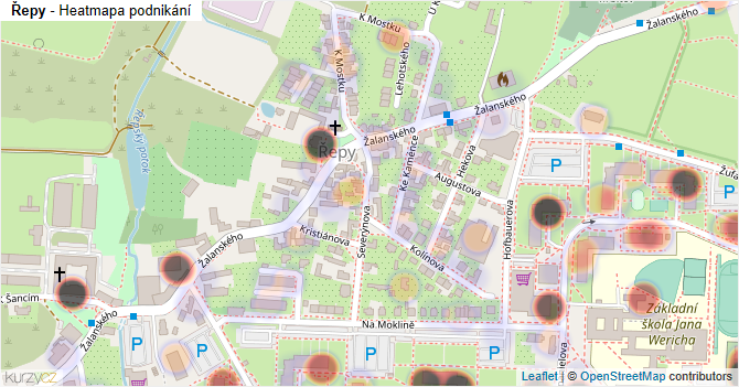 Řepy - mapa podnikání