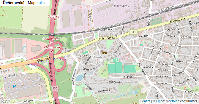 Řešetovská - mapa ulice