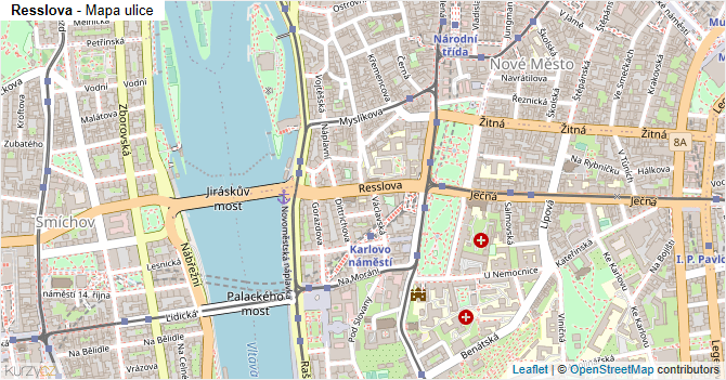 Resslova - mapa ulice