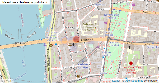 Resslova - mapa podnikání