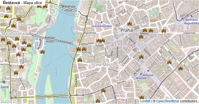 Řetězová - mapa ulice