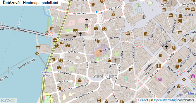 Řetězová - mapa podnikání