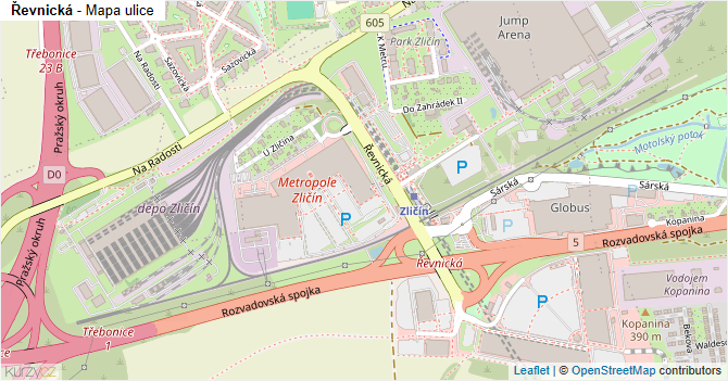 Řevnická - mapa ulice