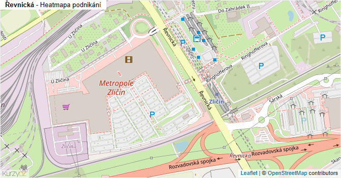 Řevnická - mapa podnikání