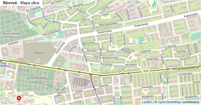 Révová - mapa ulice
