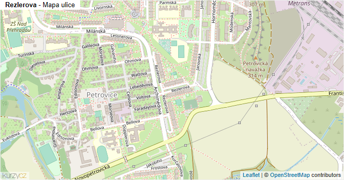 Rezlerova - mapa ulice