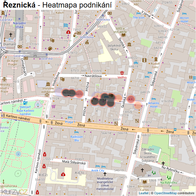 Mapa Řeznická - Firmy v ulici.
