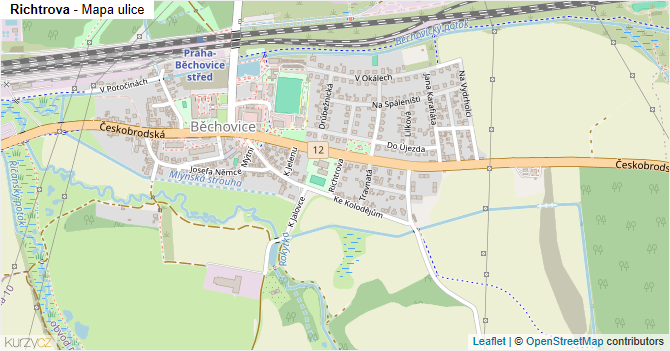 Richtrova - mapa ulice