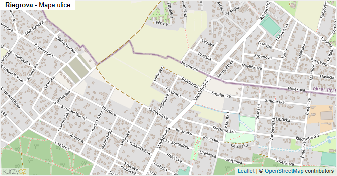 Riegrova - mapa ulice