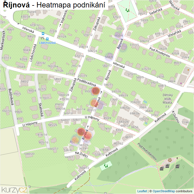 Mapa Říjnová - Firmy v ulici.