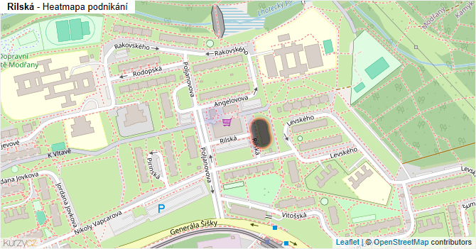 Rilská - mapa podnikání