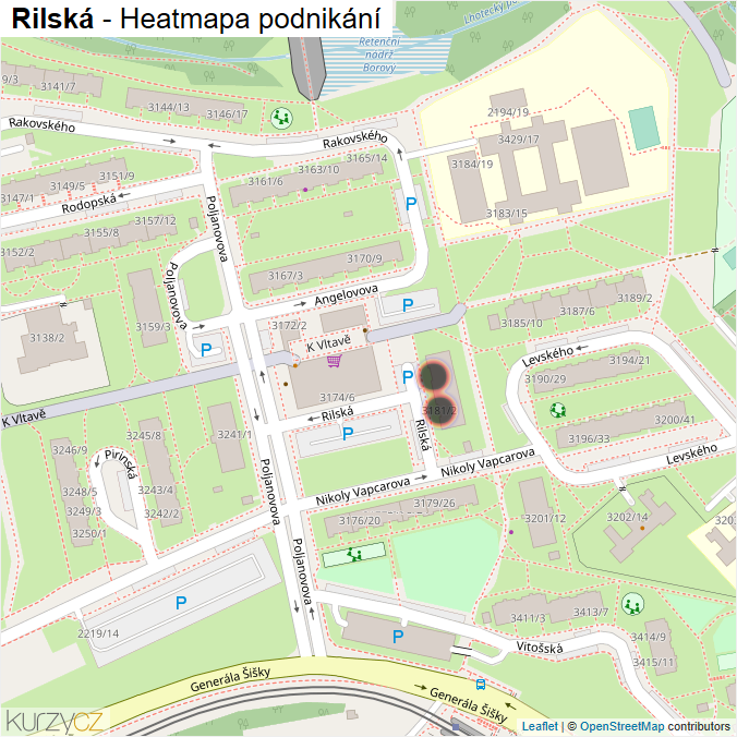 Mapa Rilská - Firmy v ulici.