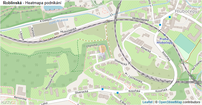 Roblínská - mapa podnikání