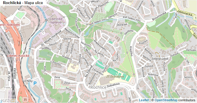 Rochlická - mapa ulice