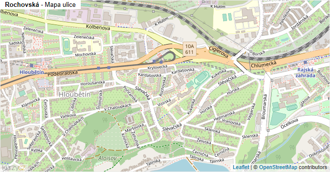 Rochovská - mapa ulice