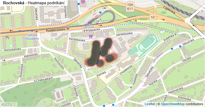 Rochovská - mapa podnikání
