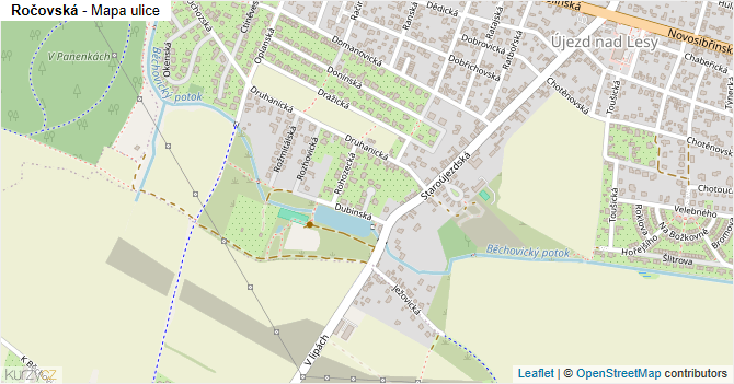 Ročovská - mapa ulice