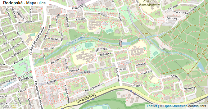 Rodopská - mapa ulice