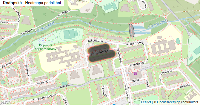 Rodopská - mapa podnikání