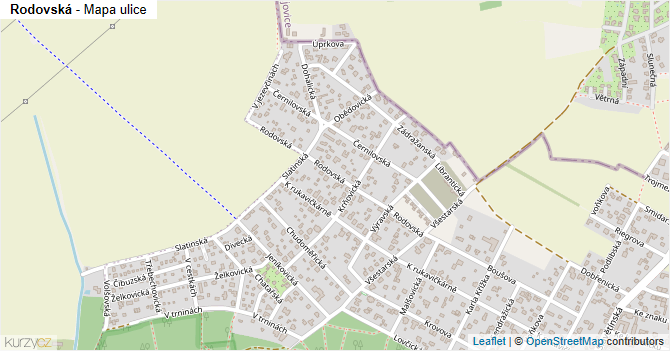 Rodovská - mapa ulice