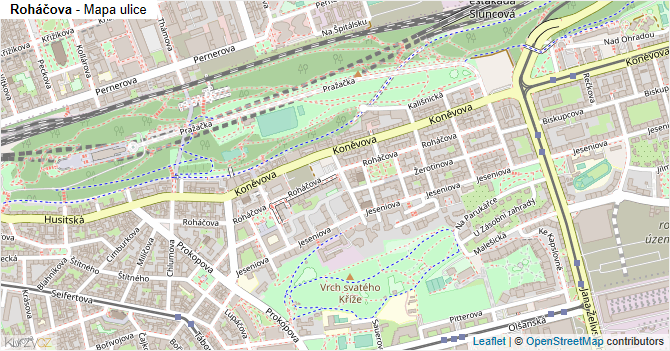 Roháčova - mapa ulice