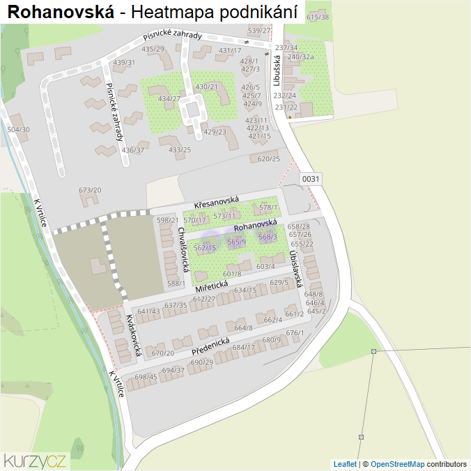 Mapa Rohanovská - Firmy v ulici.