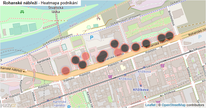 Rohanské nábřeží - mapa podnikání