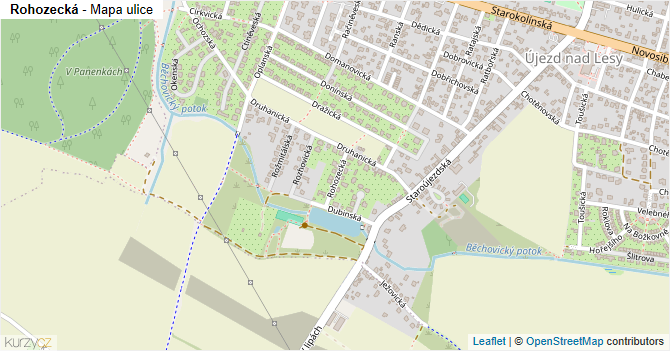 Rohozecká - mapa ulice