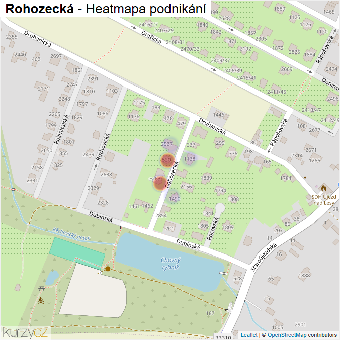 Mapa Rohozecká - Firmy v ulici.