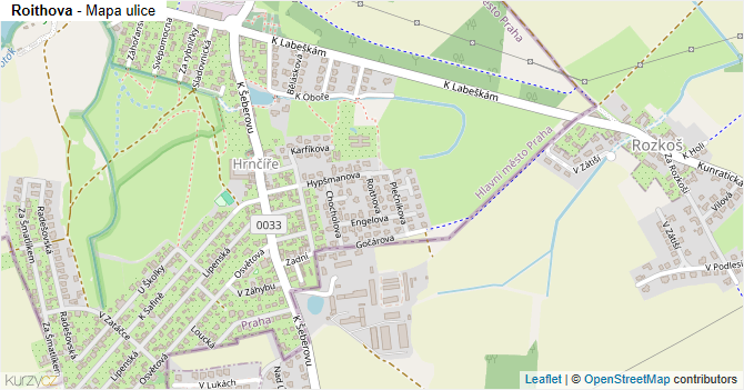 Roithova - mapa ulice