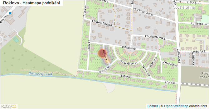 Roklova - mapa podnikání